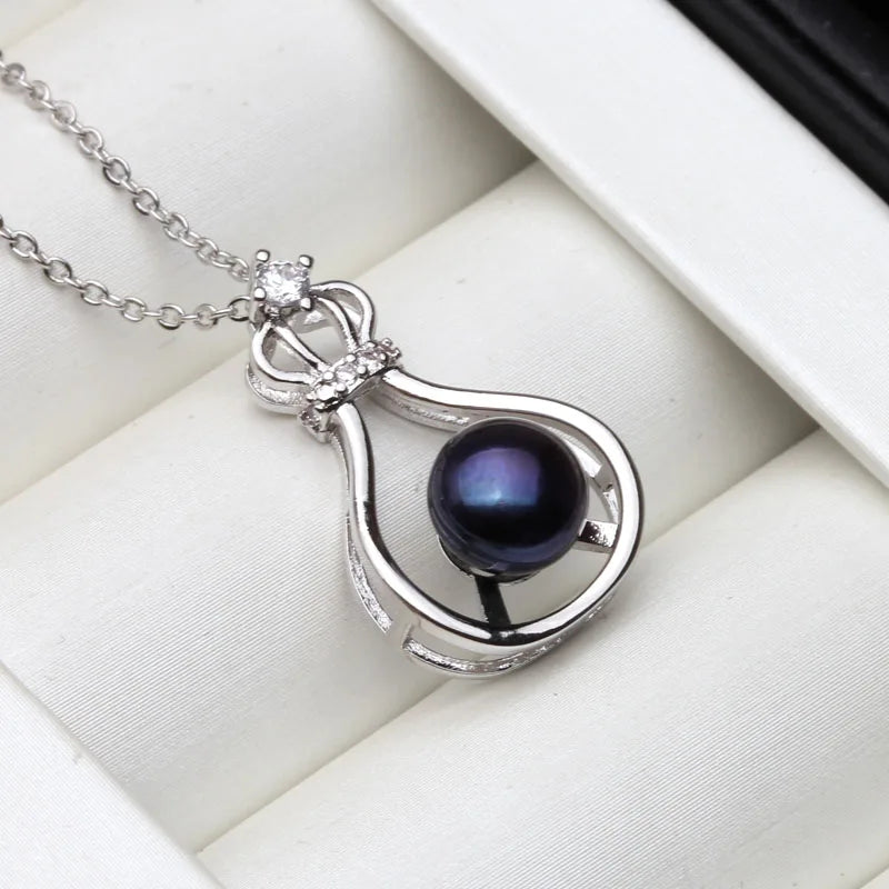 Real Genuine Freshwater Pearl Pendant For Women 92 sterling Silver Necklace Daughter Birthday Gift