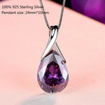 Load image into Gallery viewer, Buyee 925 Sterling Silver Pendant Chain Natural Amethyst Stone Necklace for Woman Girl Luxury Wedding Fine Jewelry Chain
