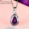 Buyee 925 Sterling Silver Pendant Chain Natural Amethyst Stone Necklace for Woman Girl Luxury Wedding Fine Jewelry Chain