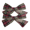 2 PCS 4 inches Plaid Festive Accessories Tartan Bow Hair Clips Scottish Bow Barrettes for Kids Baby Girls