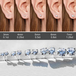 Load image into Gallery viewer, Stainless Steel Gold/Silver Color Earrings 4-8mm Six Claws Zirconia Crystal Stud Earrings For Women Girl Wedding Jewelry
