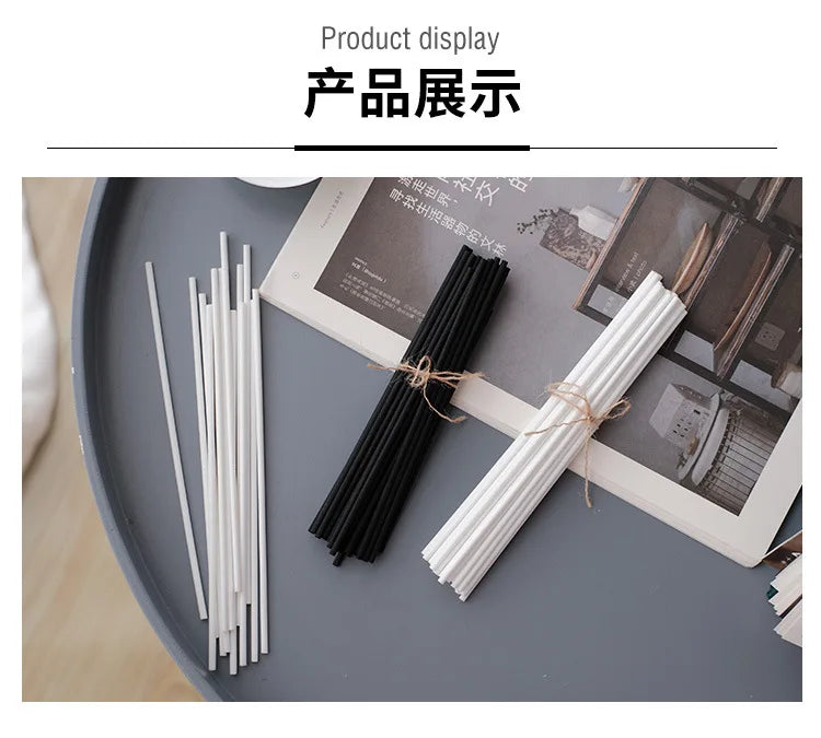 50pcs 3mm/4mm/5mm Fragrance Oil Sticks Reed Diffuser Aromatherapy Diffuser Replacement Sticks Perfume Rods Fiber Rattan Sticks
