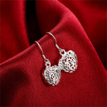 Load image into Gallery viewer, DOTEFFIL 925 Sterling Silver Hollow Heart Ball Drop Earrings For Woman Wedding Engagement Party Fashion Charm Jewelry
