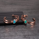 Load image into Gallery viewer, Pure Copper Bracelets for Women Blue Stone Adjustable Open Cuff Magnet Bangles Arthritis Health Energy Jewelry Femme Resizable
