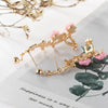 Vintage Rose Flower Cuff Earrings Trendy Rose Flower Climber Crawler Earrings Sparkly Metal Leaf Ear Cuff for Women Girl