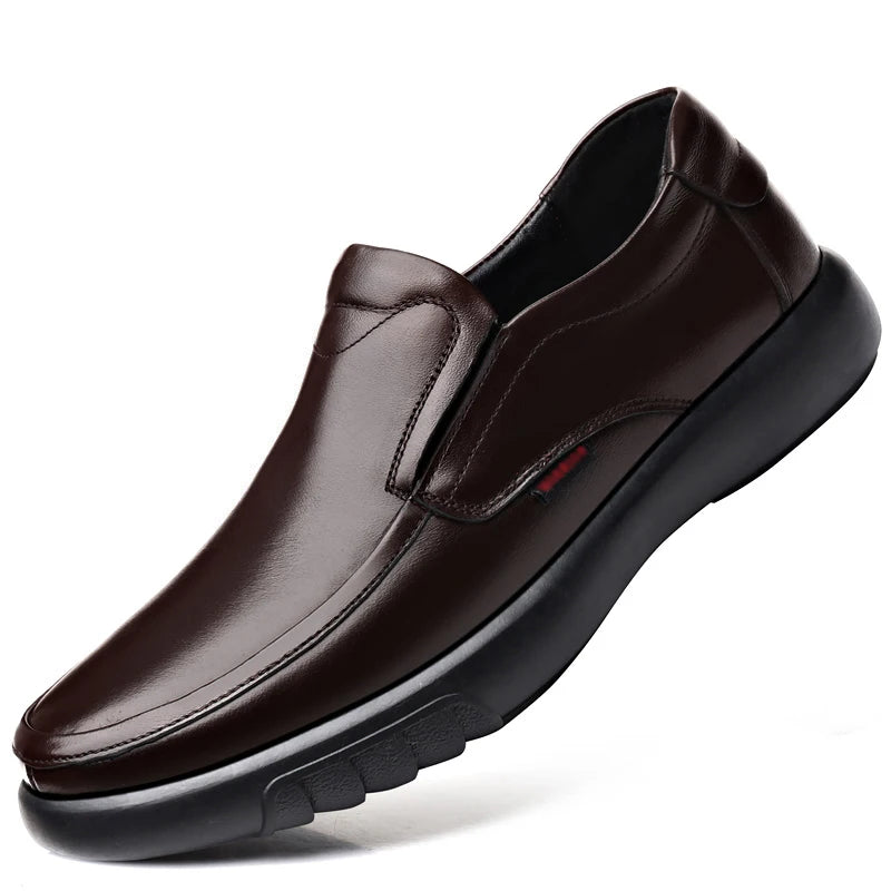 2024 Men's Genuine Leather+Microfiber Leathe shoes 38-47 Soft Anti-slip Rubber Loafers Man Casual Leather Shoes