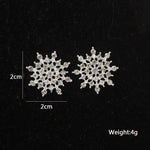 Load image into Gallery viewer, Hot Fashion Brincos Girls Earing Bijoux Sliver-color Snowflake Stud Earrings For Women Wedding Jewelry Earings Wholesale
