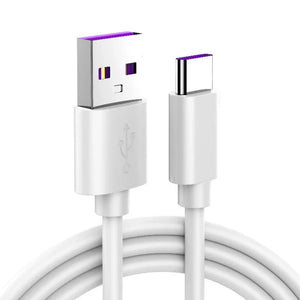 5A USB Type C Cable For Samsung S20 S9 S8 Xiaomi Huawei P30 Pro Fast Charge Mobile Phone Charging Wire White Cable