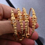 Load image into Gallery viewer, 24K 4pcs Ethnic Gold Color Dubai Bangles For Baby Girls Lucky bead Bracele Bride Dubai Bangles Child jewelry
