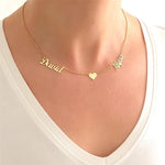 Load image into Gallery viewer, Custom Two Name Letter Necklace Personalised With Heart Stainless Steel Jewelry For Women Customized Heart Necklace Mother Day

