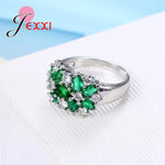 Load image into Gallery viewer, Jexxi White Green Cubic Zircon Rings For Women 925 Sterling Silver Finer Jewelry Charm Luxury Wedding Engagement
