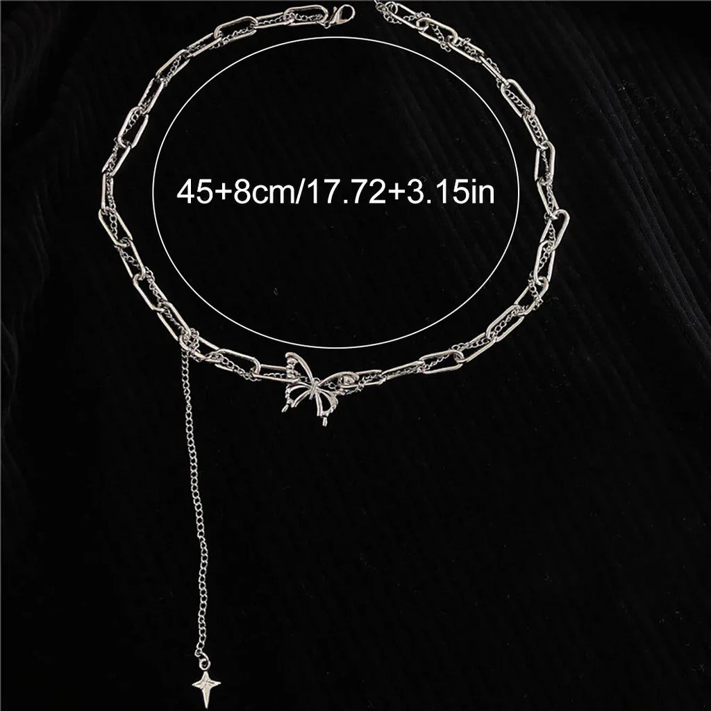 Harajuku Punk Style Butterfly Choker Necklace Jewelry Women Collares Gothic Hip Hop Link Chain Necklace Collares Mujer Jewlery