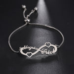 Load image into Gallery viewer, Sipuris Infinity Custom Name Bracelet Stainless Steel Adjustable Box Chain Personalized Bracelet For Women Fashion Jewelry Gifts
