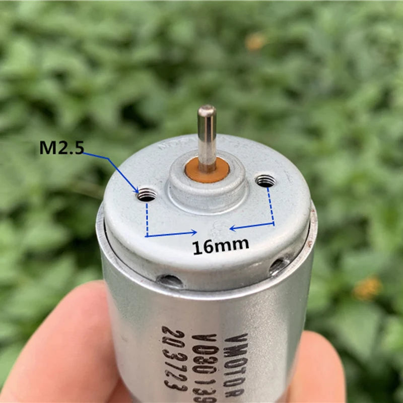 JOHNSON RS-395 Carbon Brush Motor DC 6V-24V 10500RPM High Speed Large Torque Dual Shaft DIY Toy Car Boat Sweeping Robot