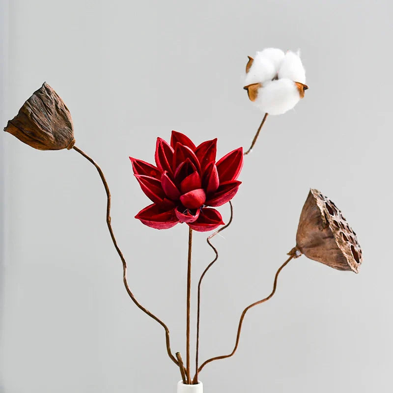 Lotus Root Flower Real Natural Dried Flowers Home Ornament Decor Crafts Christmas New Year Wedding Table Decoration Accessories
