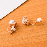 Load image into Gallery viewer, Fashion Jewelry Simulated Pearl Rhinestone clip on Earrings Cute Earrings For Women Shiny Crystal Wedding Ear Clip Jewelry
