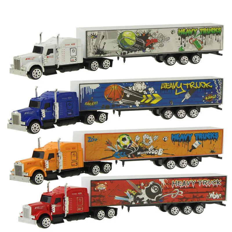 1 Pcs Sliding Alloy Truck Model Diecast Car Toy Container Oil Truck Tank Multi-color Vehicles Toys Birthday Gift for Children