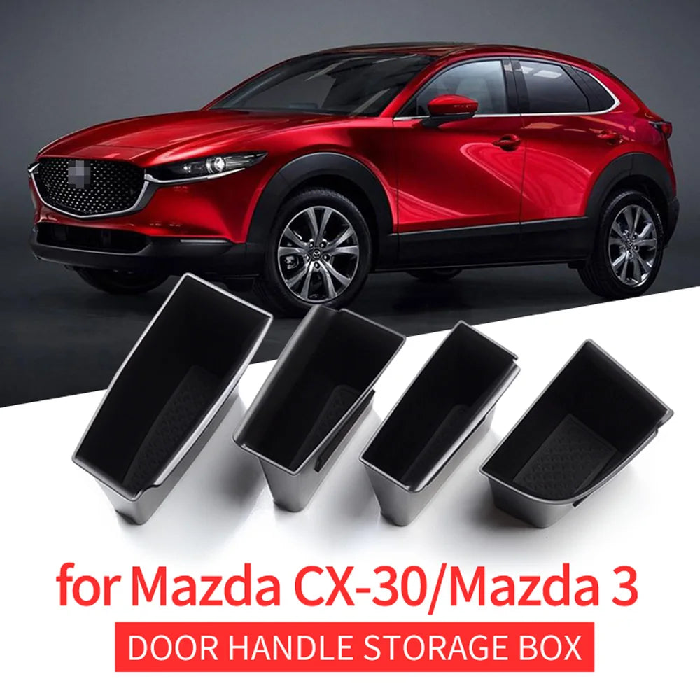 Car Side Door Handle Storage Box For Mazda 3 CX-30 2019-2024 Tray Organizers Container Accessories Tidying Only Fit Left Rudder