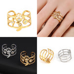 Load image into Gallery viewer, Punk Wide Ring Circle Rings Round Geometric Finger Open Chain Rings For Women Ring Stainless Steel Ring Jewelry Wholesale Gift

