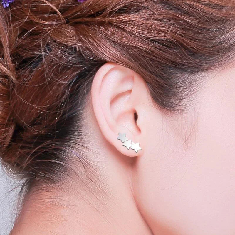 Jisensp Vintage Earings Geometric Triangles Hexagon Round Earrings for Women Fashion Jewlery Love Heart Stud Earrings Bijoux