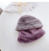 Winter Hat for Kids Faux Fur Bucket Hat for Girls Boys Cap Children Warm Baby Hat Kids Accessories 2-5Y