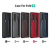 Fashion Lychee Pen Slot Case For Samsung Galaxy Z Fold 6 5 4 3 PU+PC Leather Pattern Cover Anti-knock luxury Cases for Fold5