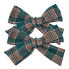 2 PCS 4 inches Plaid Festive Accessories Tartan Bow Hair Clips Scottish Bow Barrettes for Kids Baby Girls