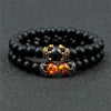 Vintage Crown Bracelet for Men Women Lava Stone Natural Beaded Charm Braceles Fashion Couple Jewelry Gifts Friends Pulseras Gift