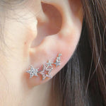 Load image into Gallery viewer, Huitan Hot Selling Simple Stylish Star Women Drop Earrings Shiny White Zircon Exquisite Versatile Female Earring Fashion Jewelry
