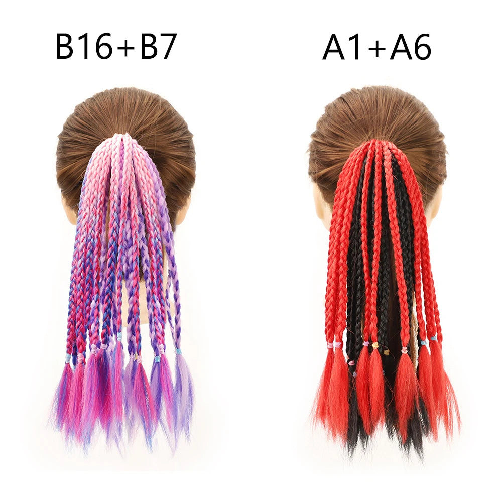 New Girls Thicker Wig Ponytail Hair Ropes Kids Twist Braid Rope Headdress Hair Braider Elastic Hair Band Rubber Hair Accessories