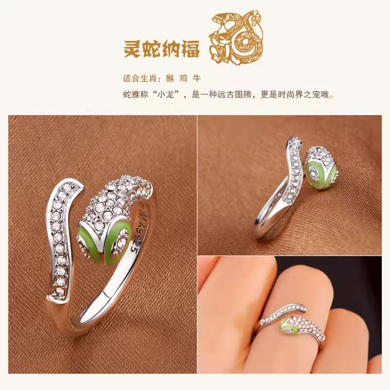 Milangirl Cubic Zirconia Open Wedding Adjustable Rings Cute Finger Ring Bunny Animal Jewelry Rabbit shape Rings for Women