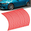 Red/Blue Motorcycle Bike Car Wheel Tire Stickers Reflective Rim Stripe Tape Auto Decals for 17''-19'' Wheel Rim Car Accessories