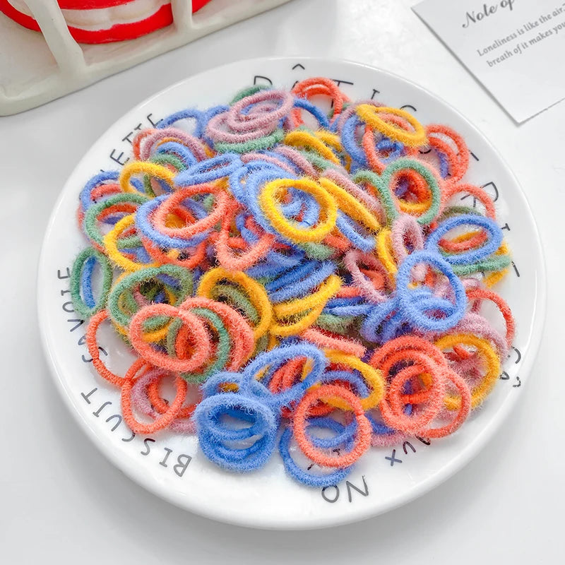 50/100PCS/Set Girls Cute Colorful 2.5cm Elastic Hair Bands Children Pigtail Hair Tie Small Scrunchie Kid Lovely Hair Accessories