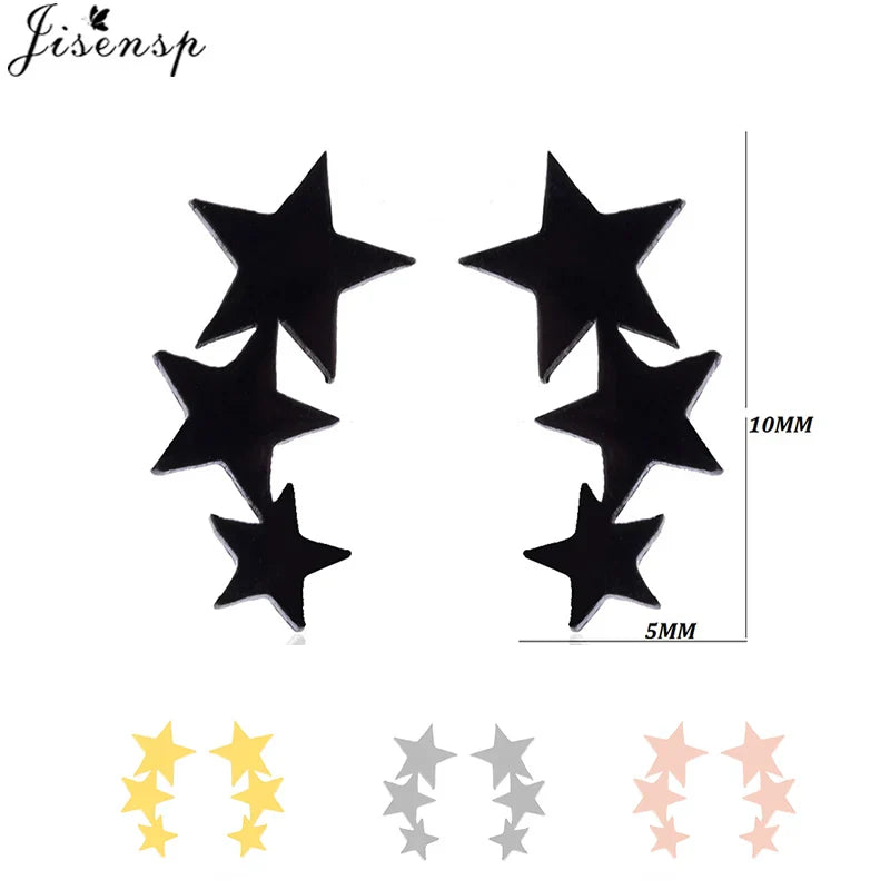 Jisensp Vintage Earings Geometric Triangles Hexagon Round Earrings for Women Fashion Jewlery Love Heart Stud Earrings Bijoux