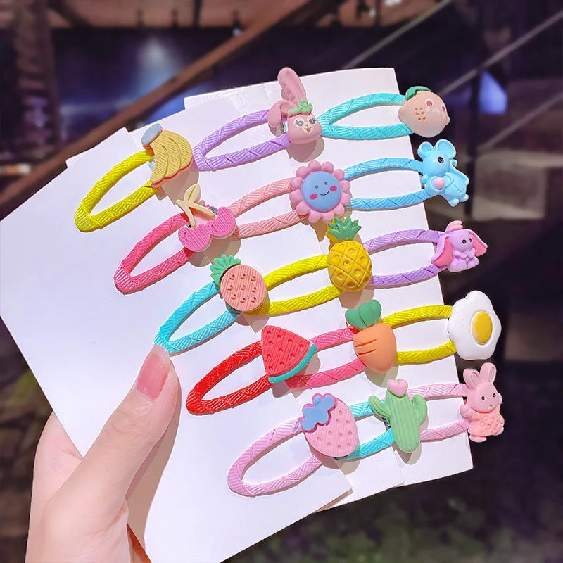 10pcs/set Girls Cute Cartoon Unicorn Rainbow Flower Hair Clips Kids Sweet Hair Decorate Bangs Hairpin Barrettes Hair Accessories