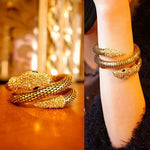 Load image into Gallery viewer, 1pc Hot Popular Punk Gold Color Snake Bangle Retro Club Snake Spiral Bracelet Upper Arm Cuff Armlet Armband Bangle Jewelry Gifts

