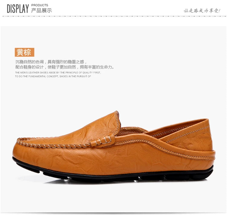 Men Loafers 2020 New Leather Shoes Men Casual Shoes Moccasins Breathable Sneakers Men Driving Shoes Comfort Flats Plus Size 46