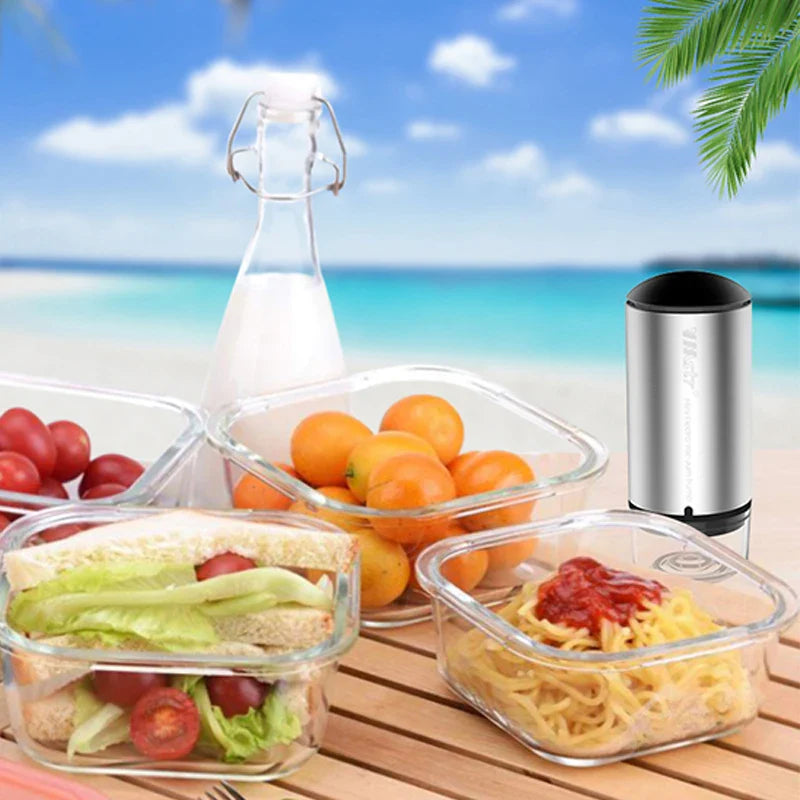 Reusable Vacuum Food Storage Bag Food Vacuum Sealer Sous Vide Bags USB Rechargeable Handheld Vacuum Air Pump Kitchen Gadget