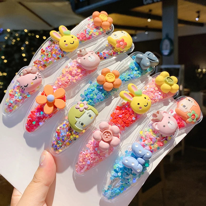 10/20PCS/Set Girls Cute Colorful Cartoon Flower Fruit Hairpins Kids Hair Ornament Headband Hair Clips Fashion Hair Accessories