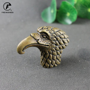 Vintage Copper Eagle Head Figurines Desk Decorations Accessories Handmade Brass Animal Ornaments Home Decors Crafts Tea Pets