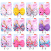 1 Pcs 4.5" jojo clip JoJo Bows Jojo Siwa Rainbow Printed Knot Ribbon Bow Hair Clip Children Hair Accessories  972-J