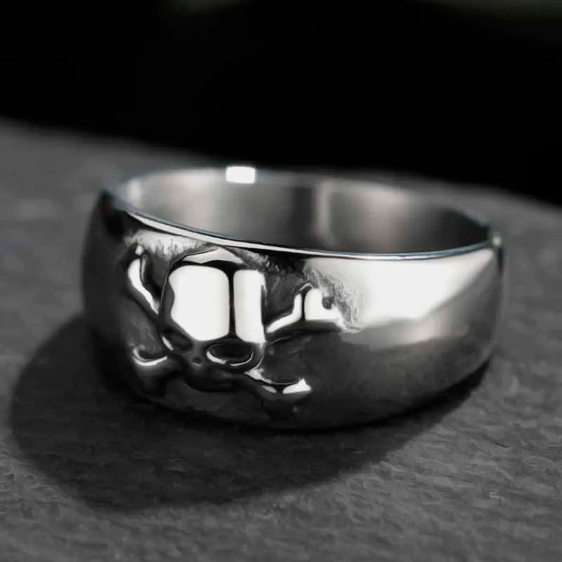 316L Stainless Steel Small Skull Ring For Man Punk Rock Polished Dropshipping Boyfriend Biker Jewelry Creativity Gift Wholesale