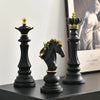 NORTHEUINS Resin Chess Pieces Board Games Accessories Retro Aesthetic Room Decor for Interior Home Decoration Chessmen Sculpture