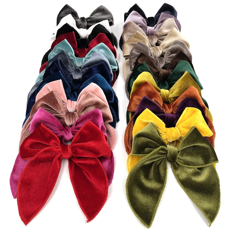 Velvet Fable Bow Hair Clips Baby Girls Women Large Sailor Bow Hair Accessories for Kids Christmas Hair Bow Barrettes