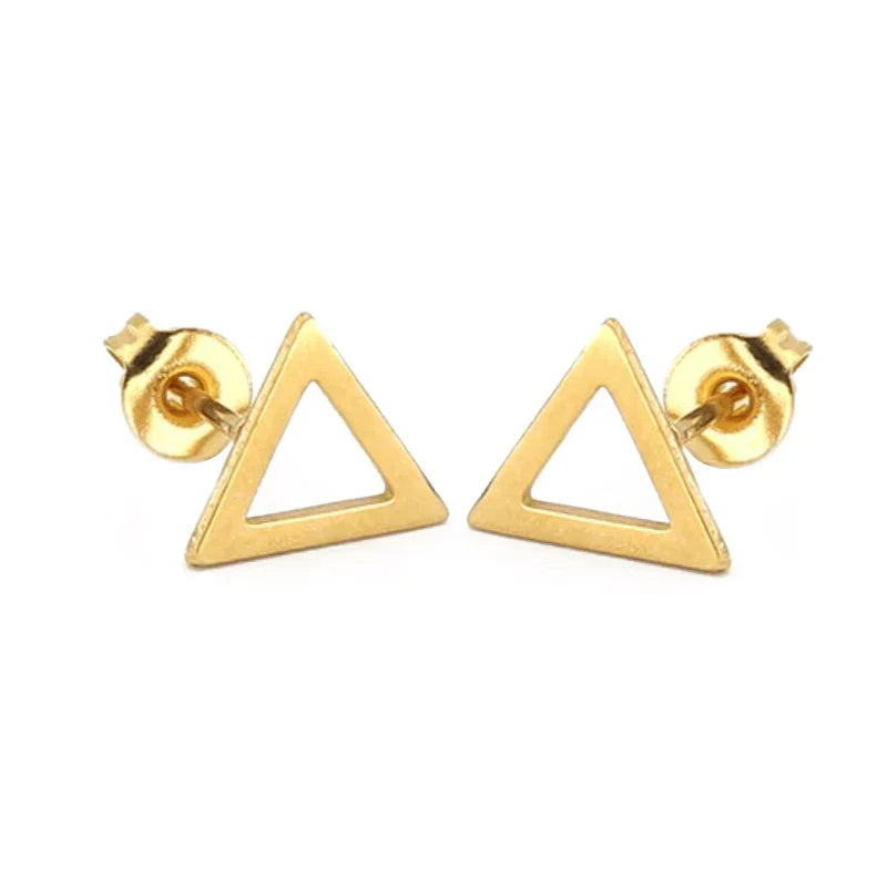 Jisensp Vintage Earings Geometric Triangles Hexagon Round Earrings for Women Fashion Jewlery Love Heart Stud Earrings Bijoux