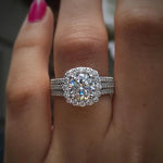 Load image into Gallery viewer, Huitan Luxury Silver Color Engagement Wedding Rings for Women Elegant Cushion Shaped Design Hot Sale Female Ring Fashion Jewelry
