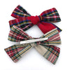 2 PCS 4 inches Plaid Festive Accessories Tartan Bow Hair Clips Scottish Bow Barrettes for Kids Baby Girls