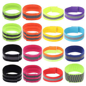 Reflective Bands Elasticated Armband Warning Wristband Ankle Hand Leg Bind Straps Night Sport Jogging Cycling Safety Alert Tape