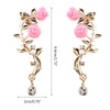 Vintage Rose Flower Cuff Earrings Trendy Rose Flower Climber Crawler Earrings Sparkly Metal Leaf Ear Cuff for Women Girl