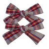 2 PCS 4 inches Plaid Festive Accessories Tartan Bow Hair Clips Scottish Bow Barrettes for Kids Baby Girls